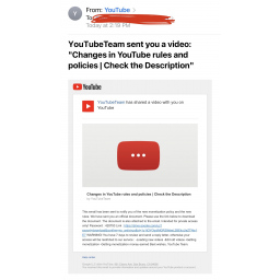 Google upozorava na lažne imejlove koji navodno dolaze sa legitimnih YouTube kanala