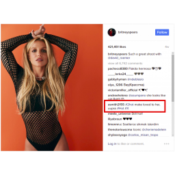 Ruski malver u komentarima na Instagram stranici Britni Spirs