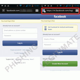 Fišing sa lažne mobilne Facebook login stranice