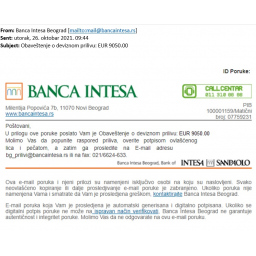 Banca Intesa upozorava korisnike na lažne imejlove