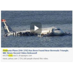 Lažni video snimci nestalog aviona Malaysia Airlines se šire Facebookom