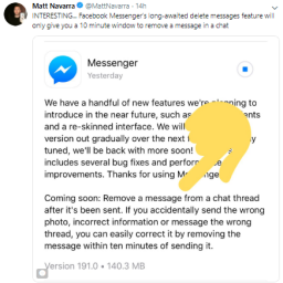 Facebook Messenger će vam uskoro omogućiti da obrišete poruku koju ste poslali