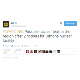 SEA hakovala Twitter nalog izraelske vojske i objavila lažni tvit o nuklearnoj katastrofi